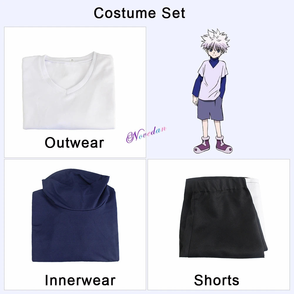 Hunter X Hunter Killua Zoldyck Cosplay Costume and wig