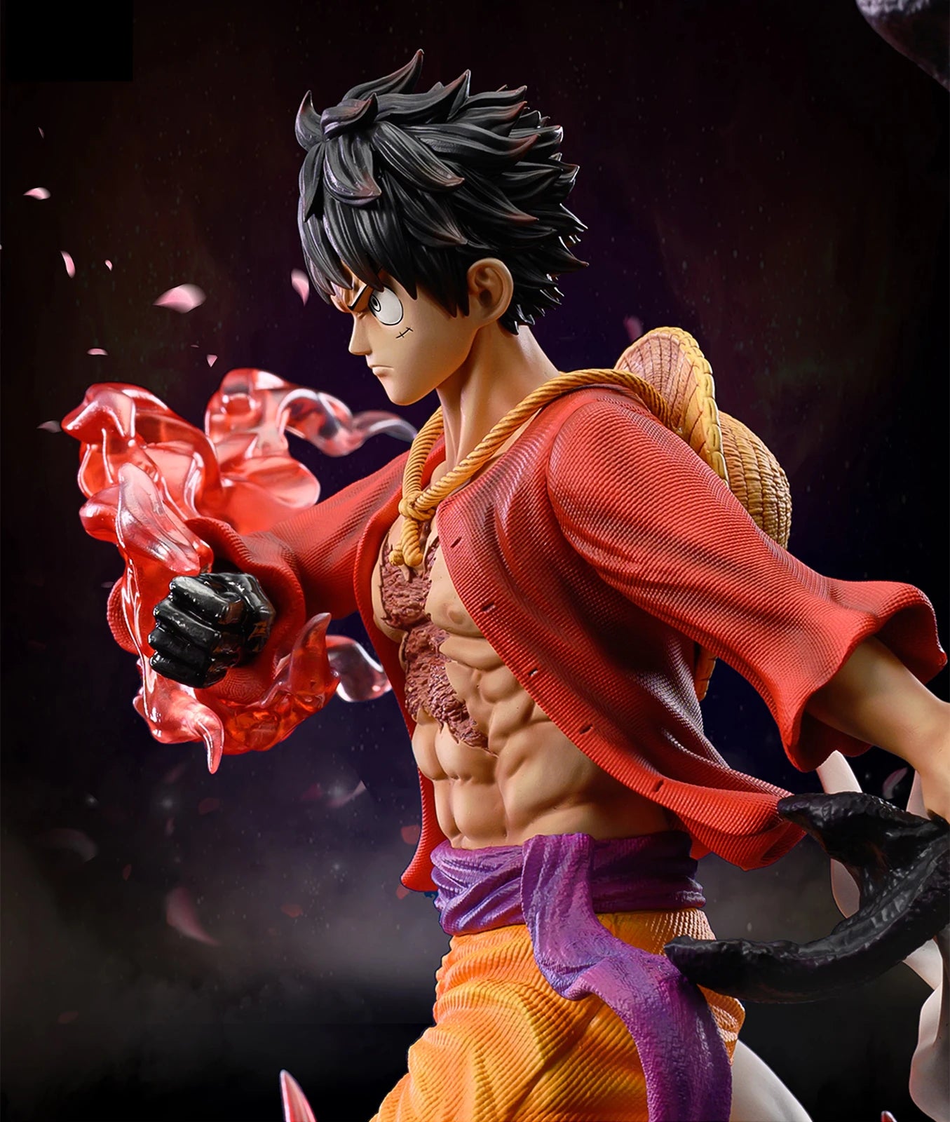 One Piece Luffy Haki fist and black cape figure