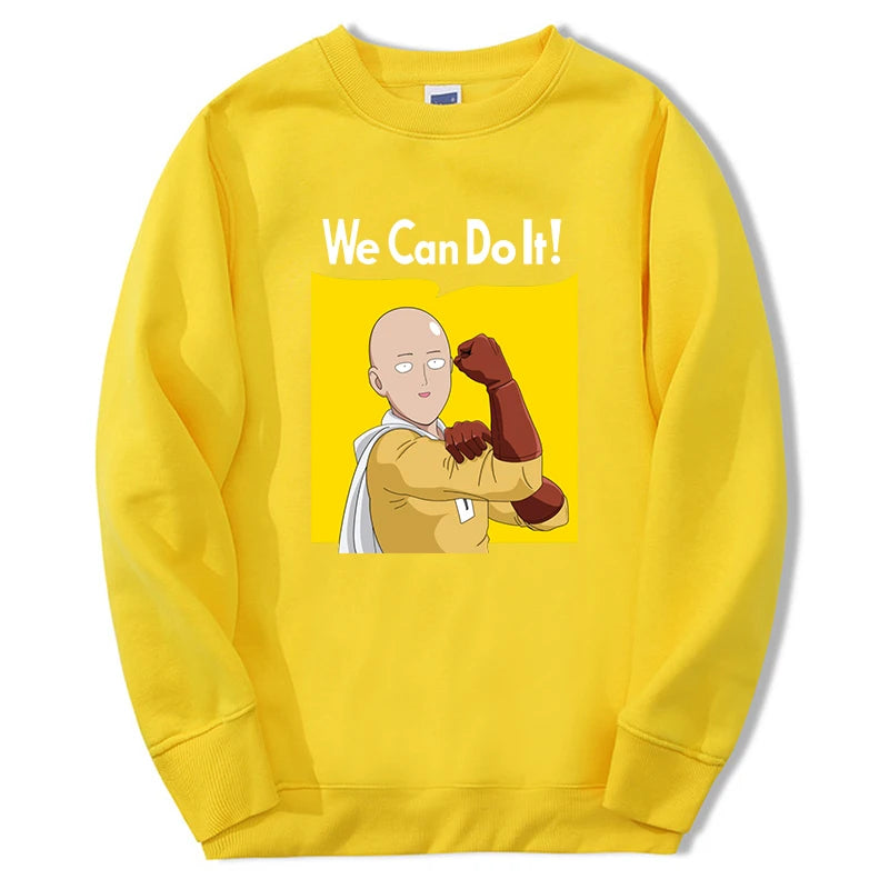 One Punch Man Graphic Hoodie of Saitama "We Can Do It!"