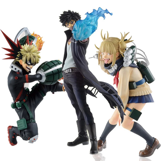 My Hero Academia Dabi, Bakugou Katsuki, and Himiko Toga figures