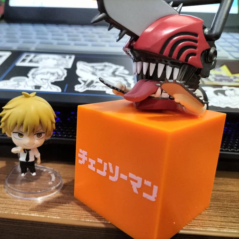 Anime Chainsaw Man Denji, Makima, and Power mini figures with blocks