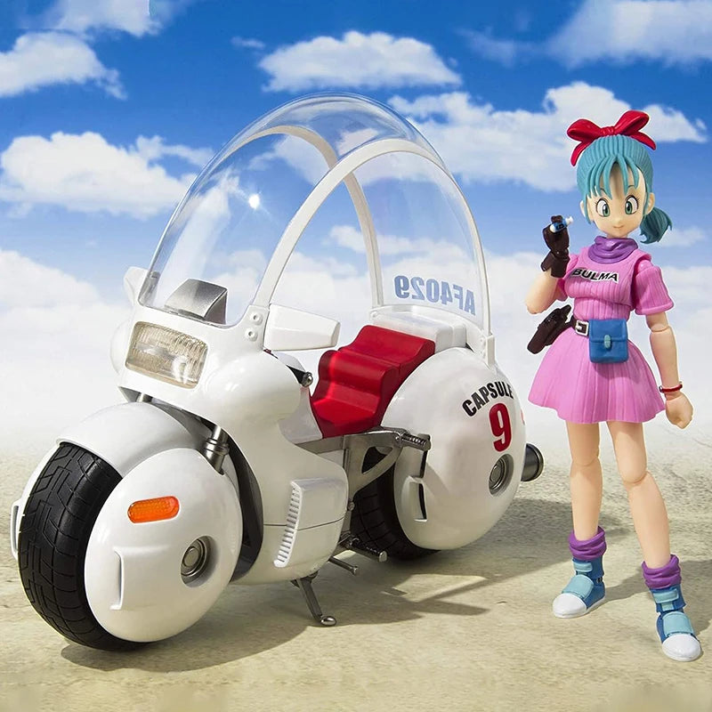 Dragon Ball Bulma's Motorcycle along with Kid Goku and Young Bulma figures