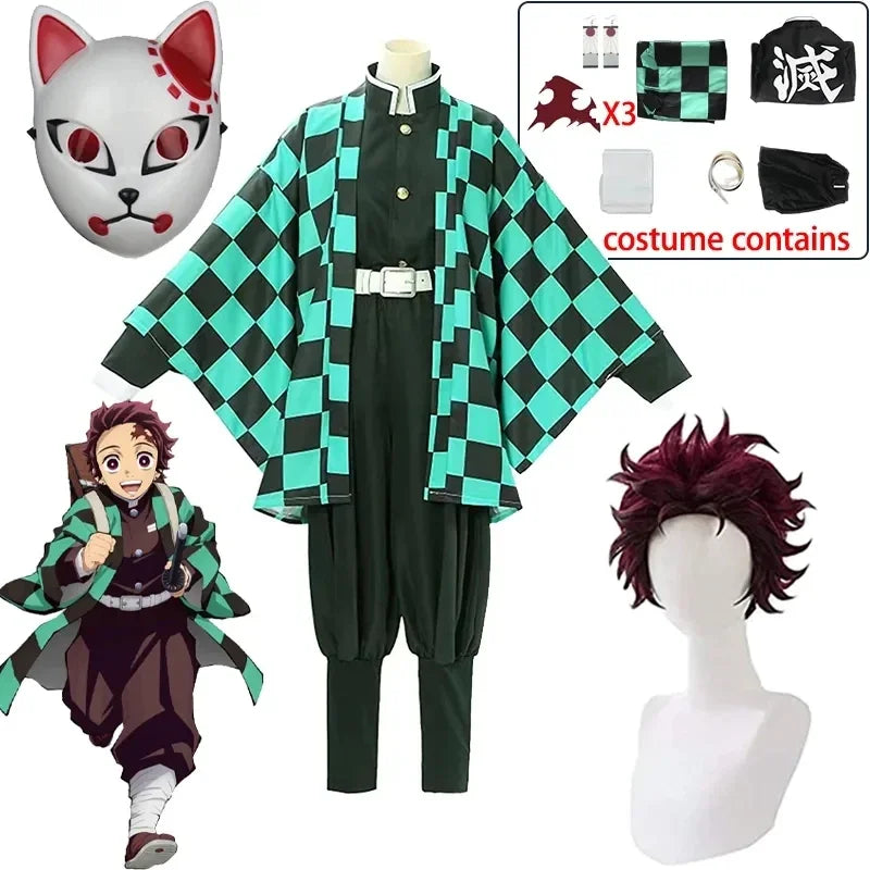 Demon Slayer Tanjirou Kamado Cosplay Costume Uniform