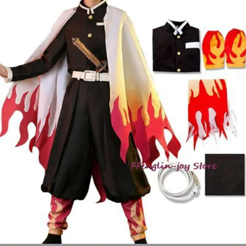 Demon Slayer Rengoku Kyoujurou Kimono Cosplay Costume