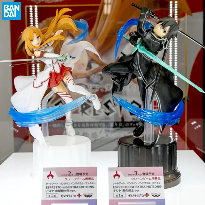 Sword Art Online Banpresto Asuna Knights Of The Blood and Kirito Black Swordsman figures