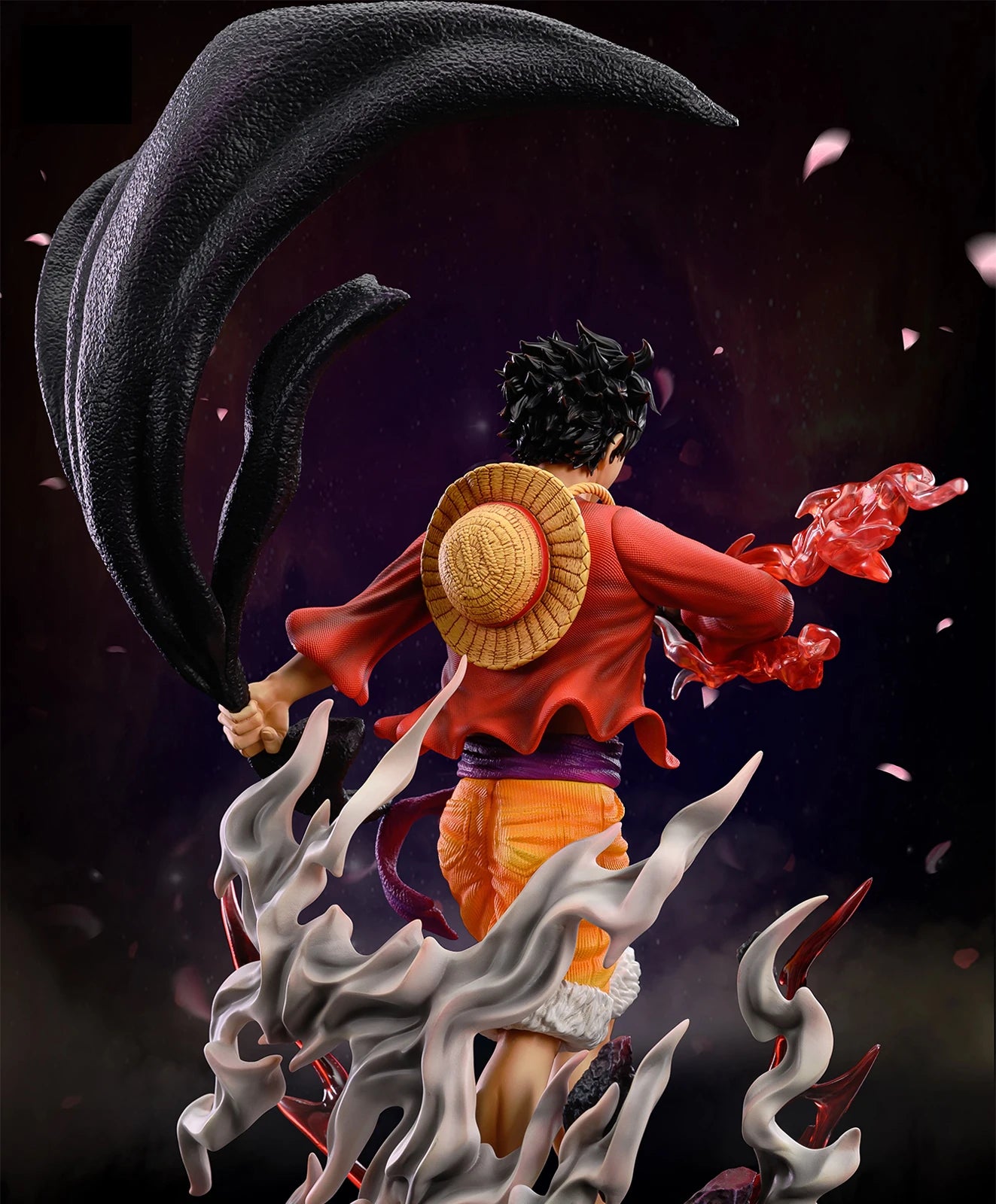 One Piece Luffy Haki fist and black cape figure